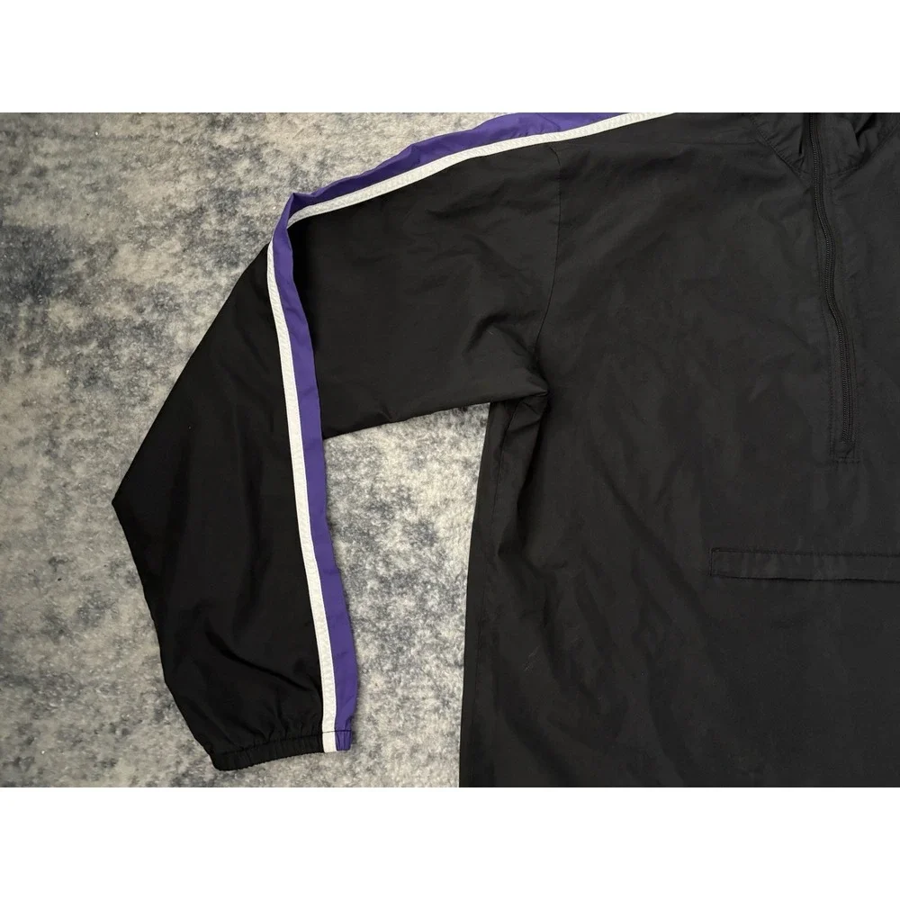 Vintage Nike 1/3 Anorak Jacket XL Black Purple Track Pullover‎ Pocket 1/4 Zip